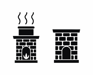 Chimney icon  vector silhouette illustration isolated on white background