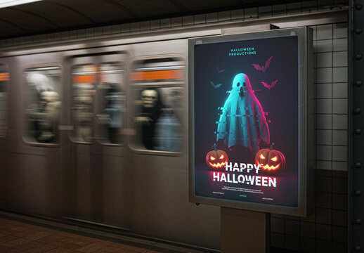 Halloween Themed Digital Billboard Mockup