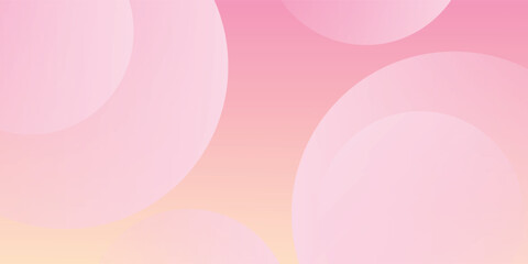 Minimalist banner background, pastel colorful, pink and yellow gradations. Circle effect style geometric, abstract background. Eps 10.