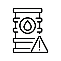 oil refinery waste black line icon for digital and print projects.