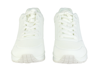 A pair of white sneakers isolated on transparent background