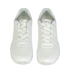 A pair of white sneakers isolated on transparent background
