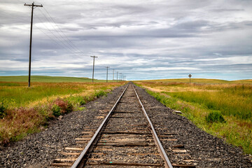Railroad Through Countryside Idaho USA