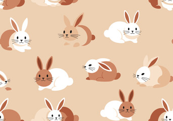 Cute and adorable bunnies repeating pattern for spring and easter celebrations