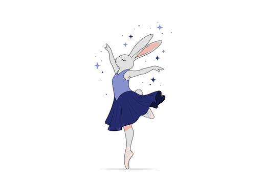 Enchanting ballet performance by a graceful bunny dancer