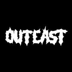 Outcast typography vector design. Bold lettering in sharp metal style, perfect for streetwear, band merch, and edgy graphic tees
