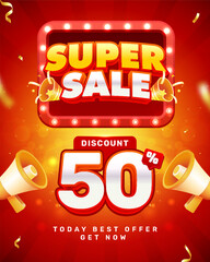 Super sale modern banner promotional template