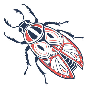 big size strepsiptera with silhouette vector colorful design