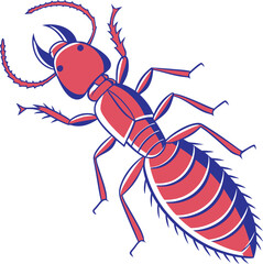 big size termite with silhouette vector colorful design