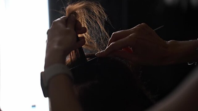 Hair styling techniques for beautiful long locks in a modern salon