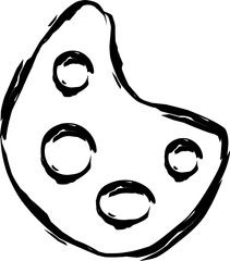 Hand-drawn artist palette icon with paint wells, symbolizing art, creativity, and design. Ideal for creative projects, design apps, and artistic user interface elements.
