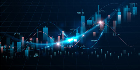 business vector illustration design Stock market charts or Forex trading charts for business and finance ideas.