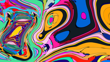 Colorful abstract psychedelic fluid background for music festival