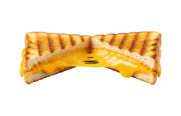 Grilled cheese sandwich with melted cheese pull