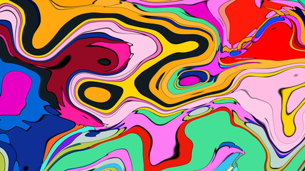 Colorful abstract psychedelic fluid background for music festival