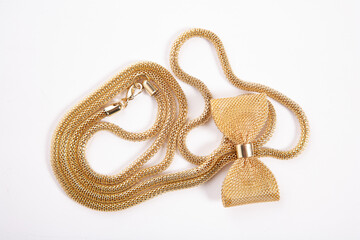 golden chain on white background