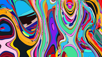 Colorful abstract psychedelic fluid background for music festival