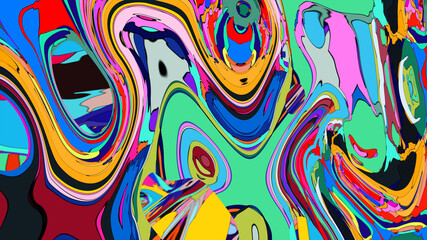 Colorful abstract psychedelic fluid background for music festival