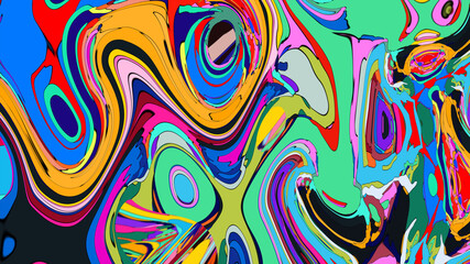 Colorful abstract psychedelic fluid background for music festival