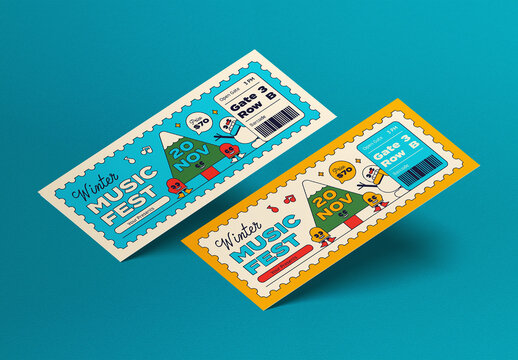 Blue Retro Winter Music Fest Ticket