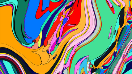 Colorful abstract psychedelic fluid background for music festival