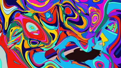 Colorful abstract psychedelic fluid background for music festival