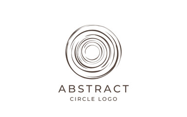 Abstract Circle Logo Design with Concentric Line Pattern in Minimalist Style