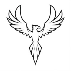 Obraz premium Rising Phoenix Line Art