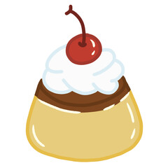 Pudding cake with cherry