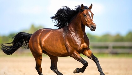 A Stunning Image Shows A Powerful Horse In Full Gallop, Showcasing Its Majestic Beauty And Athleticism Against A Natural Background. With Comprehensive Details And Informative Content For