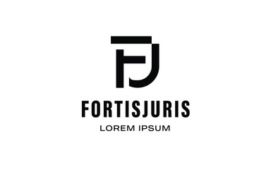 Abstract Letter FJ Logo Design in Modern Minimalist Style for Branding