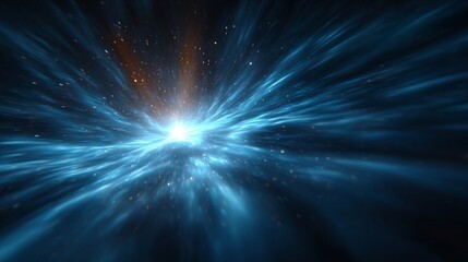 Fototapeta premium Celestial Bloom: An ethereal cosmic scene unfolds, where swirling nebulas converge, culminating in a radiant central burst of energy, mirroring the vastness of the universe.