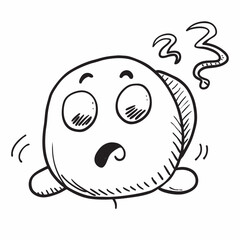 Fototapeta premium Exhausted Cartoon Character