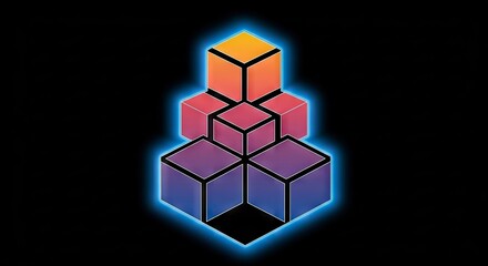 Obraz premium Colorful gradient cubes design
