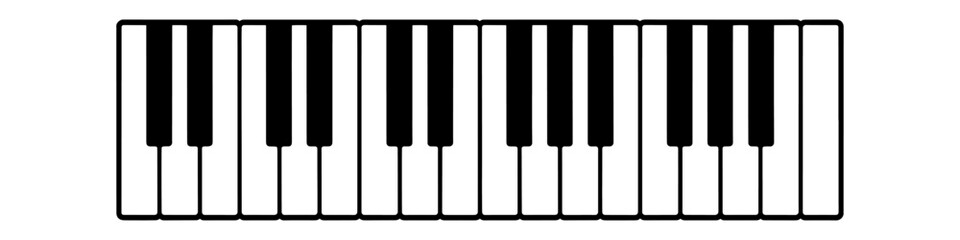 Fototapeta premium piano keyboard musical instrument silhouette