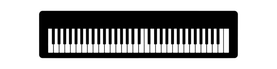 Obraz premium piano keyboard musical instrument silhouette