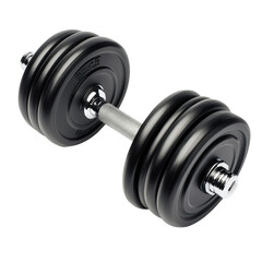 Naklejka premium Dumbbell Power: A meticulously crafted dumbbell, a symbol of strength and dedication to fitness. Showcasing precision engineering and the promise of physical transformation.