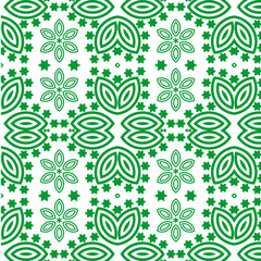 Intricate Green Pattern, Symmetrical Leaf Design, Abstract Floral Repetition
