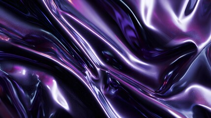 Dark Shiny Purple Foil Texture with Reflective Glass Effect and Iridescent Finish for Futuristic Digital Art Background
