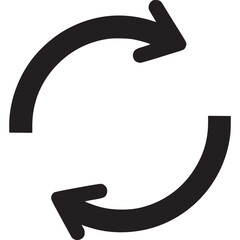 Refresh icon isolated on white background symbolizing update, reload, and synchronization in a simple and clean vector design