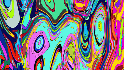 Colorful, abstract, fluid, and geometric background for a music festival