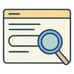 searching online information flat color vector illustration template design