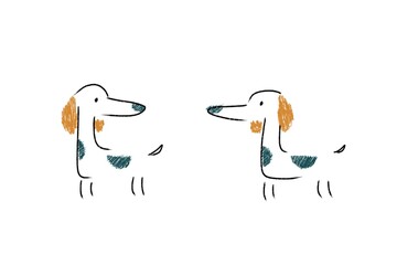 Cute puppy hand drawn artistic illustration clipart