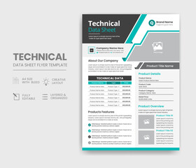 Technical Data Sheet Flyer Template Design