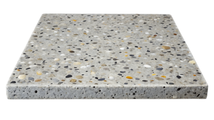 Polished Concrete Floor Section with Fine Grey Aggregate – Seamless Matte Finish, Isolated on Transparent Background, AI Generated