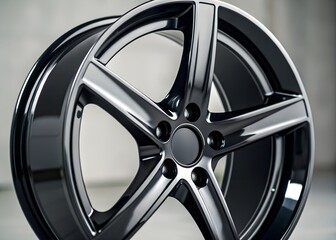 Fototapeta premium ceramic protective coating applied on the car rim ensures a high gloss finish and long lasting durability for premium wheel care. macro shot close up.