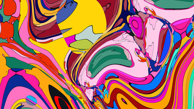 Colorful, abstract, fluid, and geometric background for a music festival