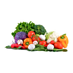 fresh vegetables isolated on white background