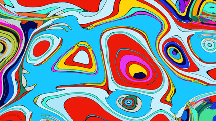 Colorful, abstract, fluid, and geometric background for a music festival