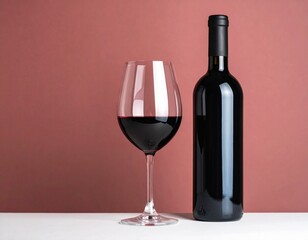 Food & Beverage Series—Glass of red wine and bottle